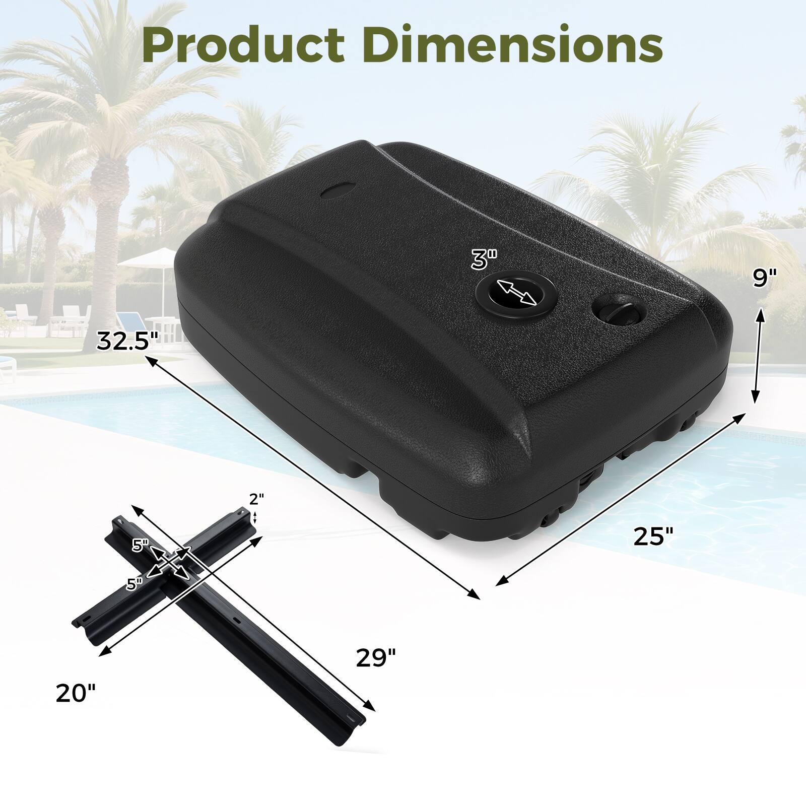 Product Dimensions: 32.5" x 3" x 9" x 25" x 20" x 29"