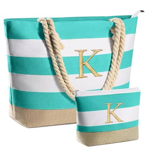 Front. DORLUKFU - Beach Bags for Women - Travel Canvas Beach Tote, Pool Waterproof Bag, Travel Essentials, Gifts for Women Birthday - Blue.