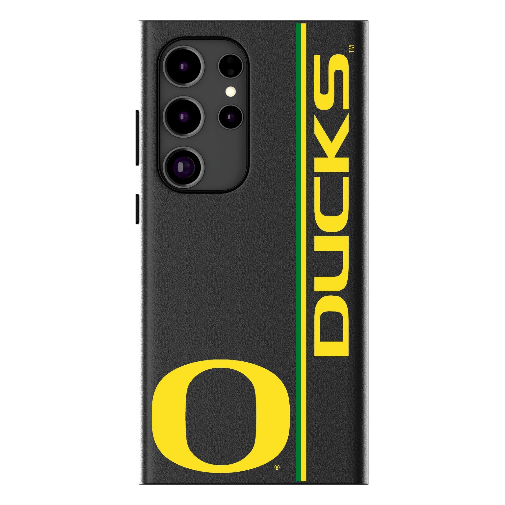 Front. Keyscaper - Oregon Ducks Galaxy Magnetic Bump Case - S24 - Black.