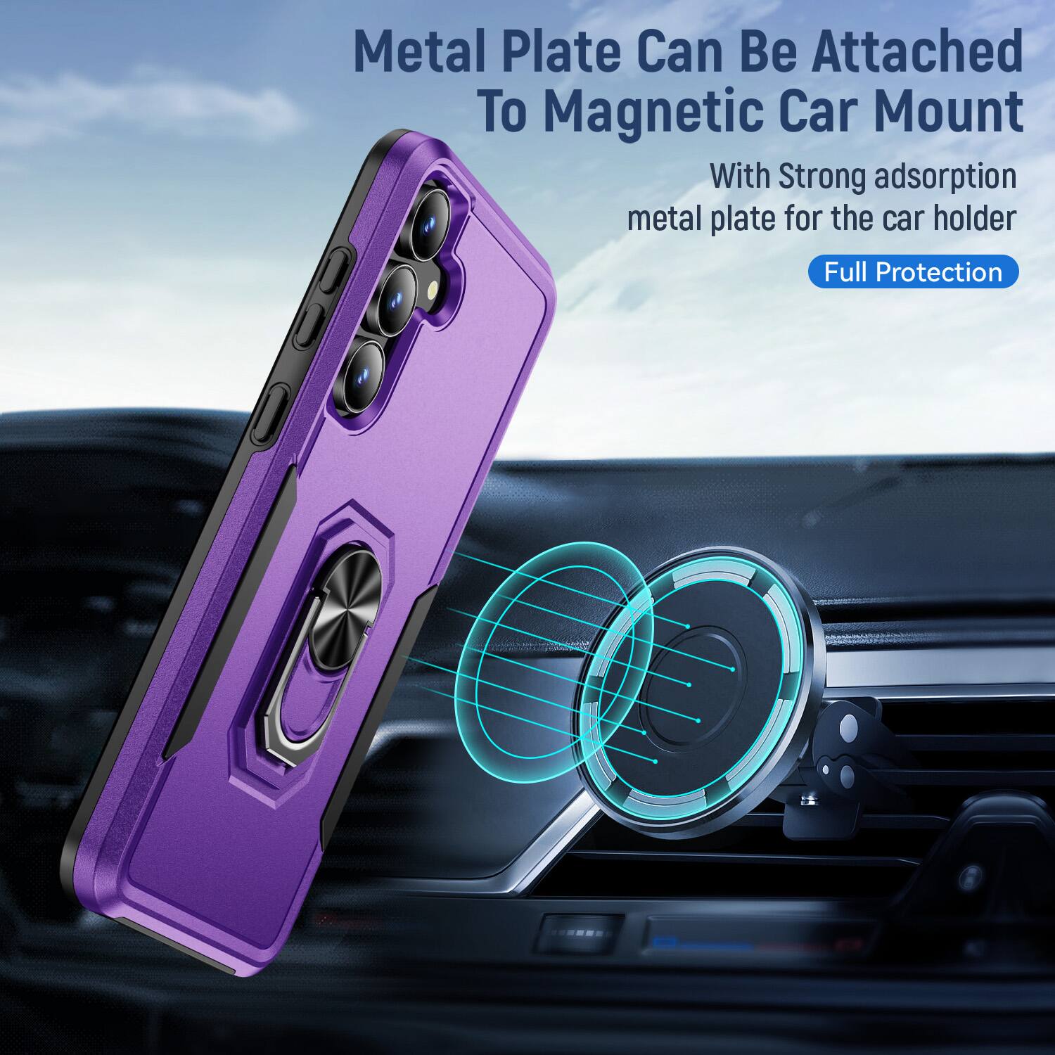 Metal Plate Can Be Attached To Magnetic Car Mount

With Strong adsorption metal plate for the car holder

Full Protection
