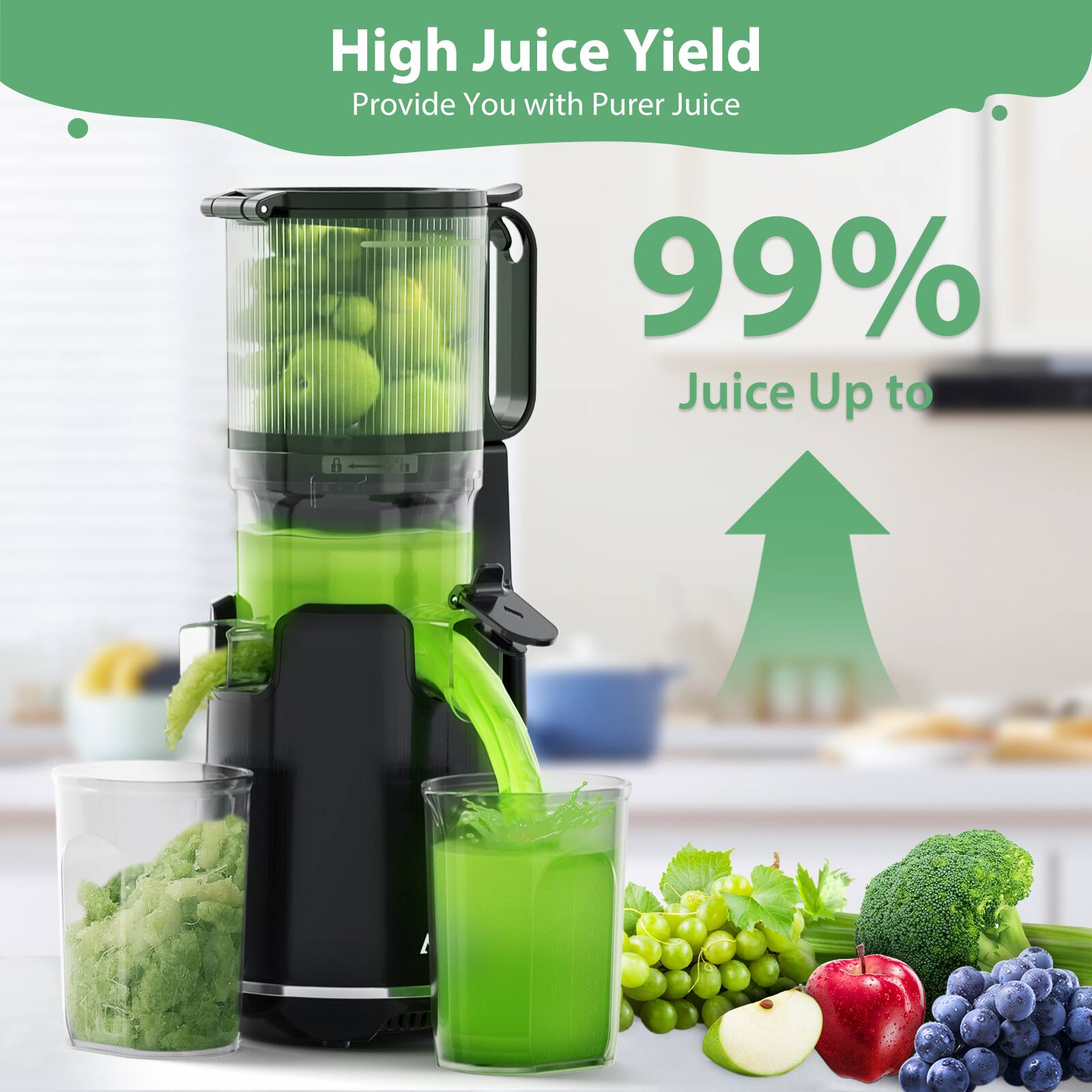 High Juice Yield, Provide You with Purer Juice, 99% Juice Up to
