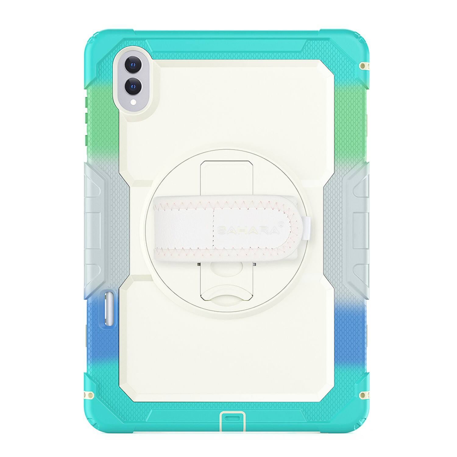 Front. SaharaCase - Samsung Galaxy Tab S11 Ultra Case | Heavy Duty | Hand Strap & Shoulder Strap | Raider Series - Splash Blue.