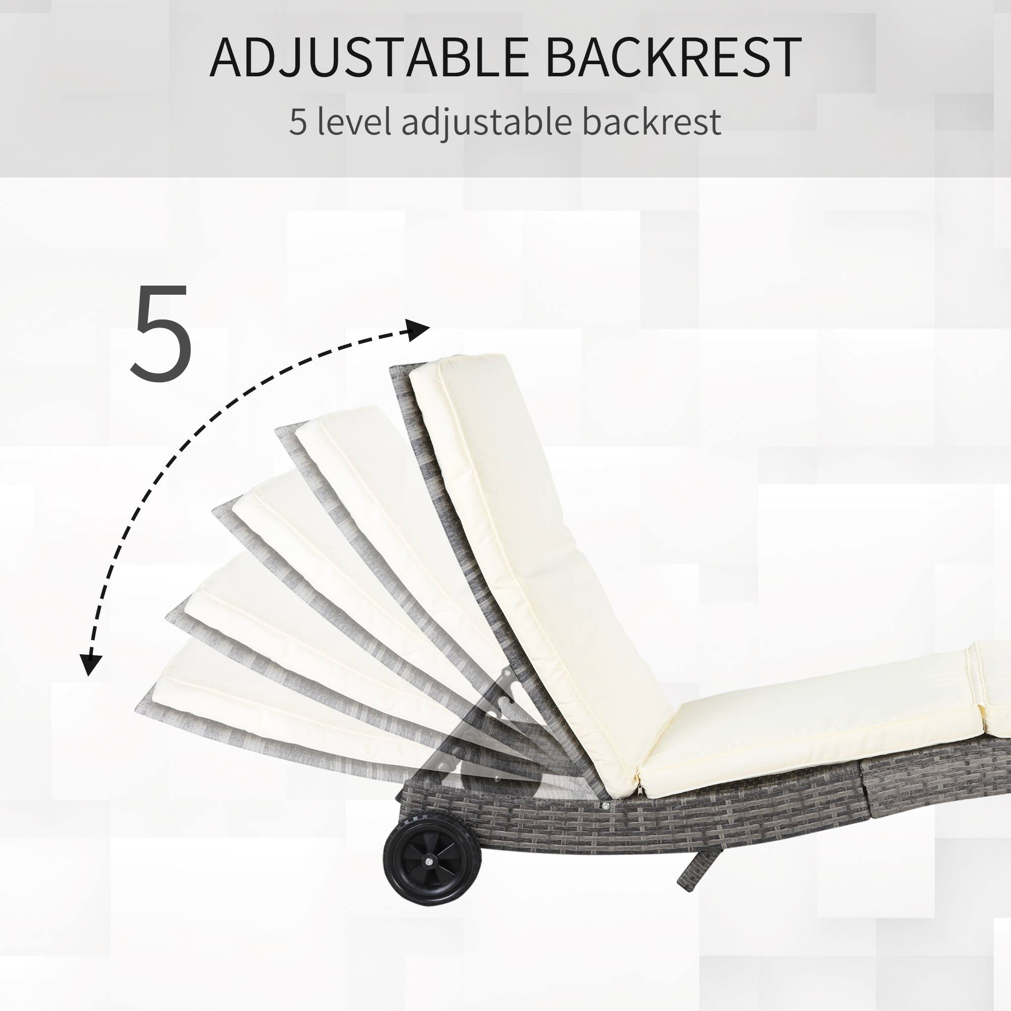 ADJUSTABLE BACKREST
5 level adjustable backrest