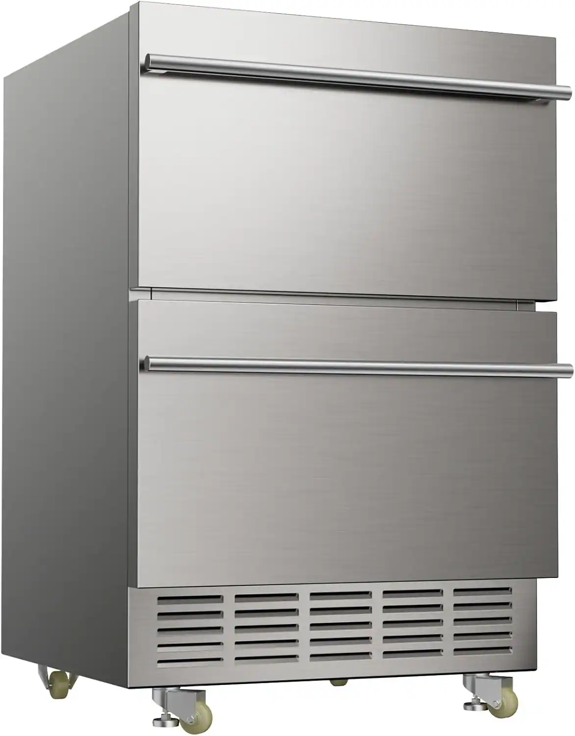 Mirfee - Outdoor Beverage Refrigerator, Double Drawer Beverage Refrigerator, Stainless Steel - Silver