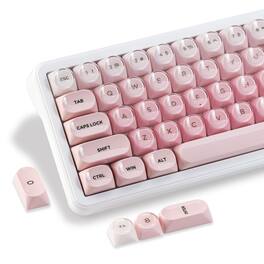 Womier - 128 Keys PBT Keycaps,Foundation Jelly Keycaps MOA Profile for US layout MX Stem Switch Mechnical Keyboard - Pink