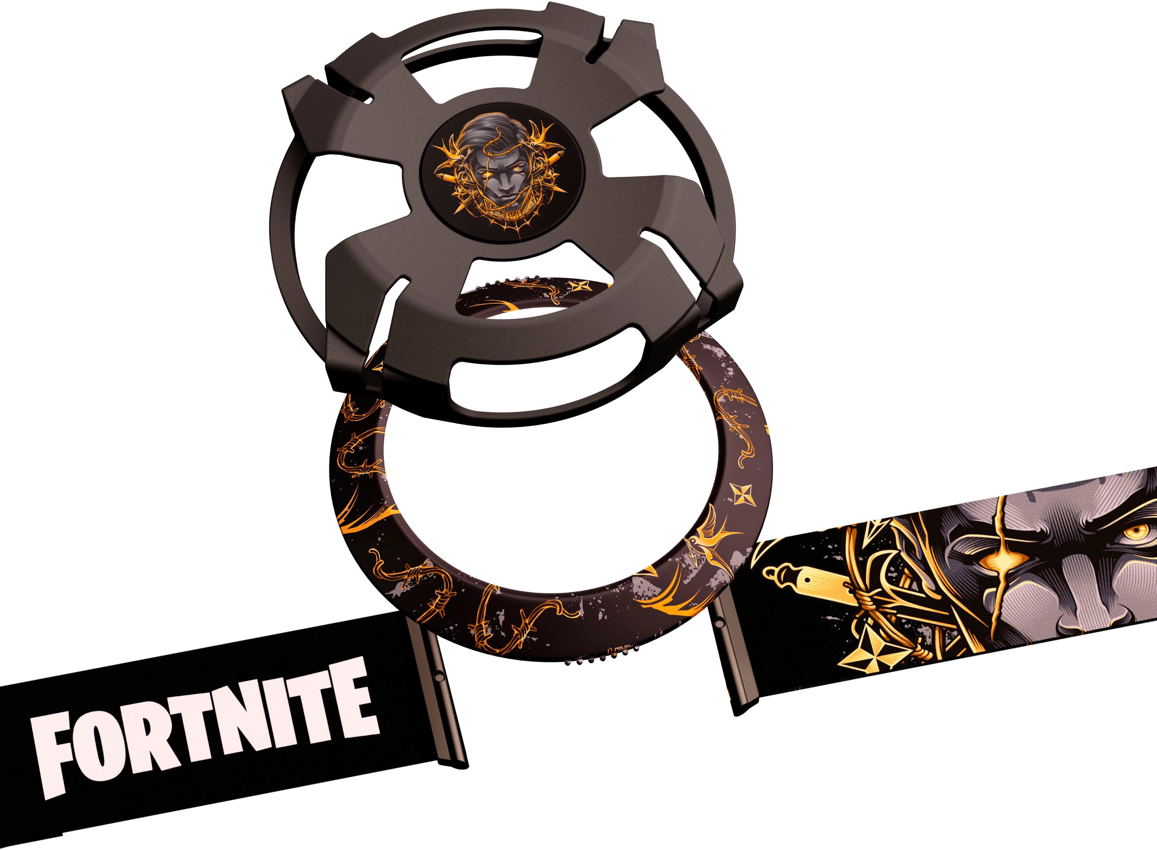 Front. Woojer - Fortnite Strap 3 Ring, Armor & Belt Style-set - Midas Edition - Black, Golden.