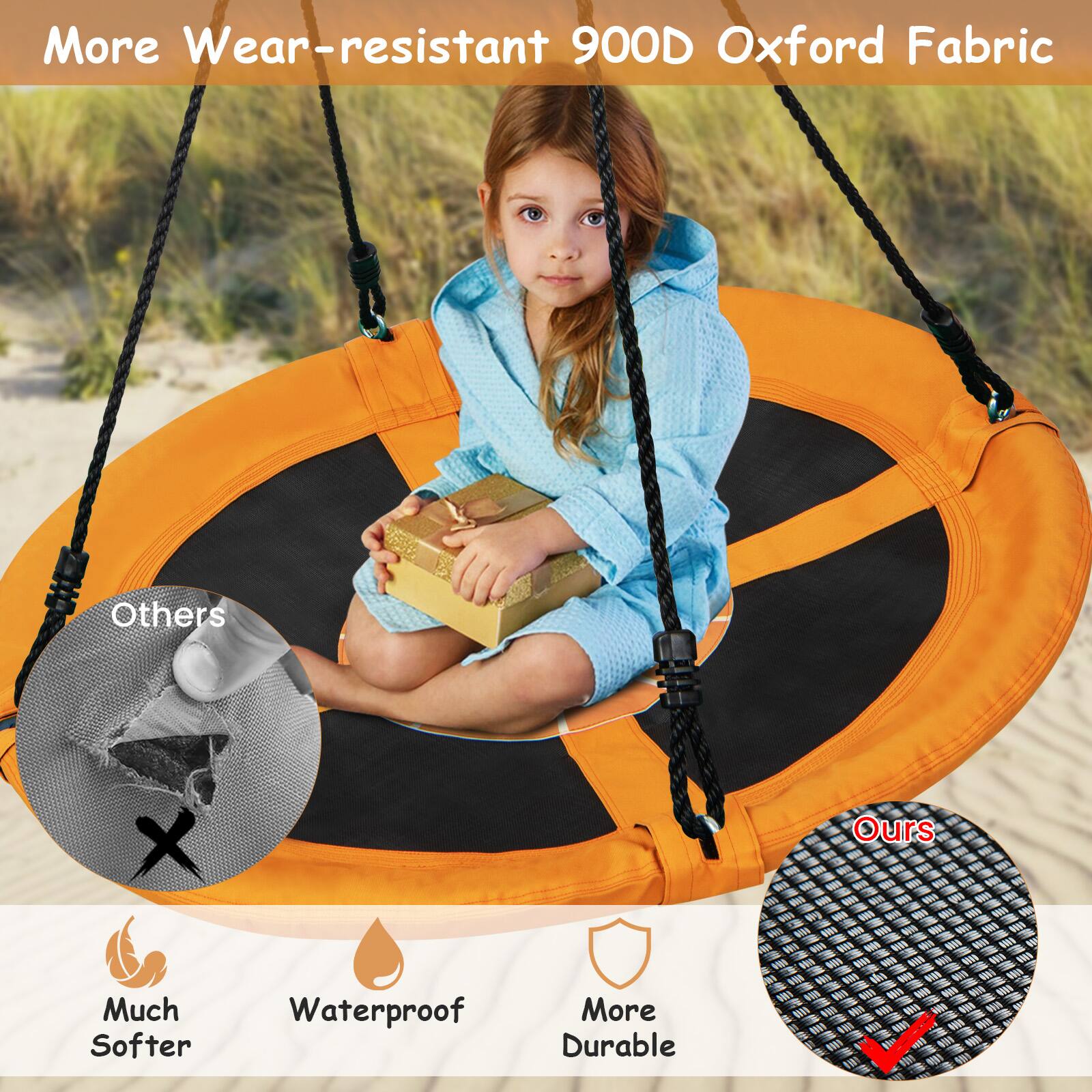 More Wear-resistant 900D Oxford Fabric

Others
Much Softer
Waterproof
More Durable

Ours