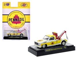 M2 - 1975 GMC Sierra Grande 15 Tow Truck "Pennzoil" 1/64 Diecast Model Limited 6842 pcs - Off White & Yellow