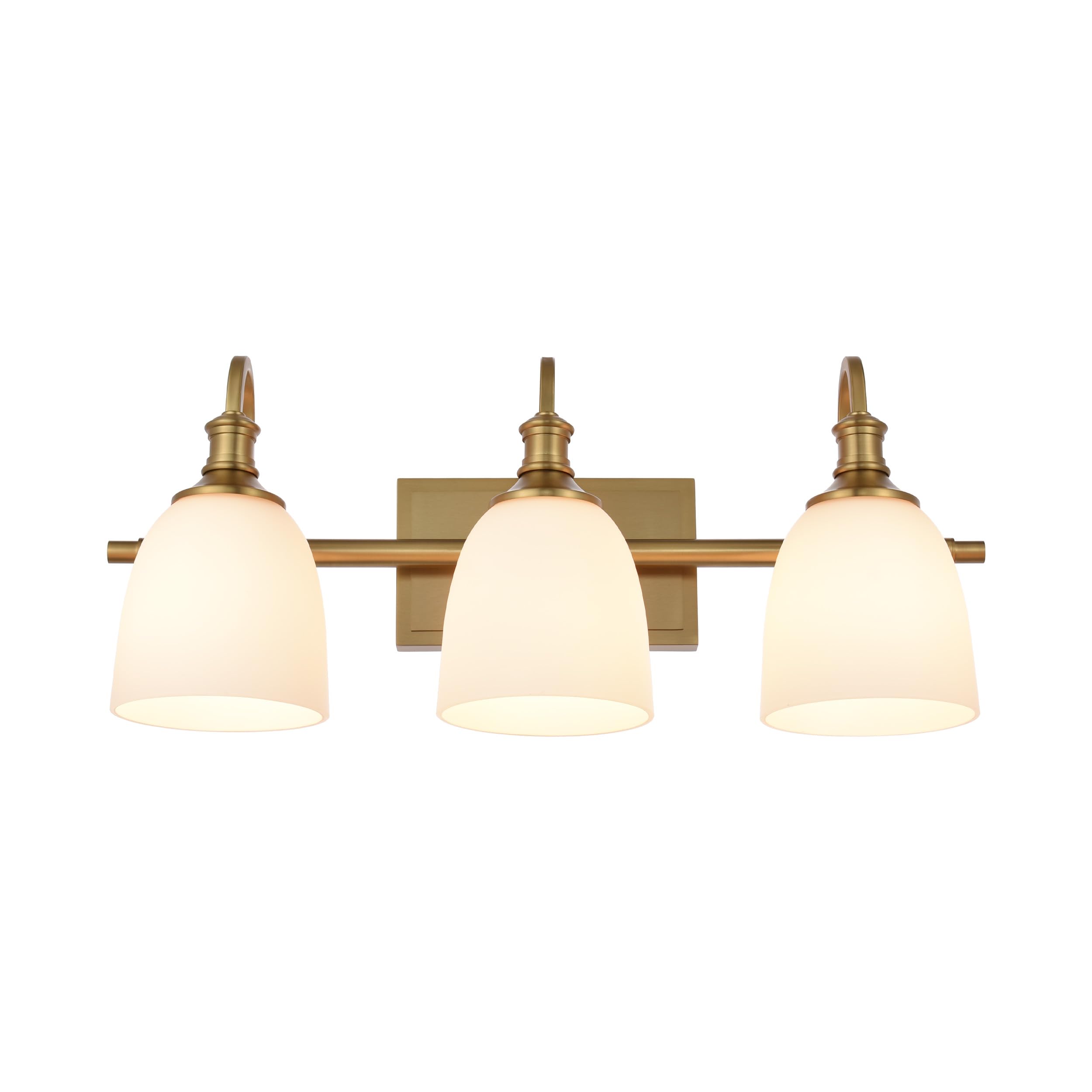 Back. Earthley Blooms - Bathroom Vanity Light Fixtures Vintage Aged Brass Lights Wall Sconce Lighting With Opal Glass Shade Porch M - Brushed Nickel 1-Light.