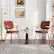 Angle. Costway - Set of 2 Modern Linen Fabric Dining Chairs Padded Kitchen Accent Armchair - Black/Orange.