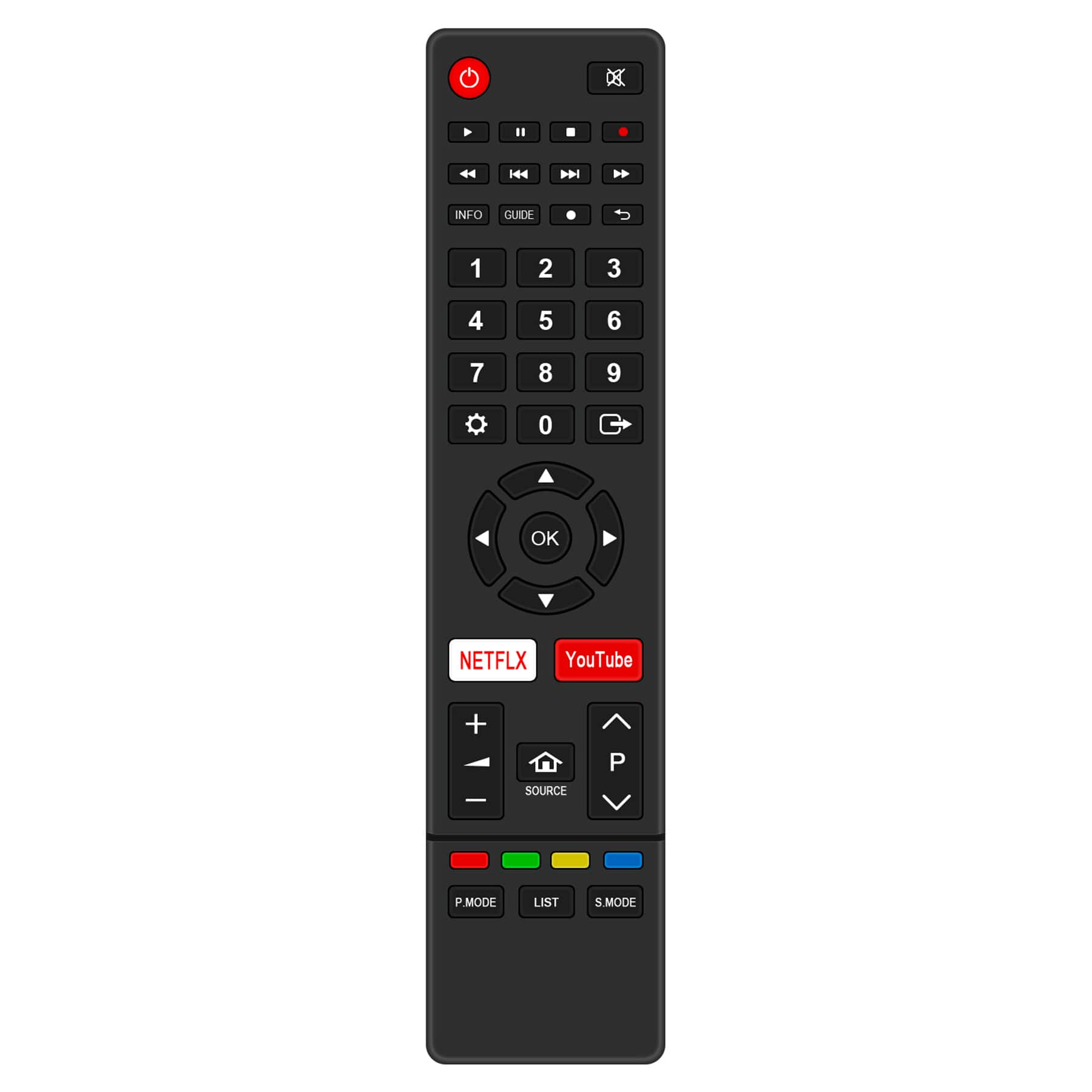 ALLIMITY - AW58B4K Replacement Remote, Fit for Aiwa UHD LED 4K Smart TV AW65B4K AW50B4K AW75B4K AW58B4K - Black