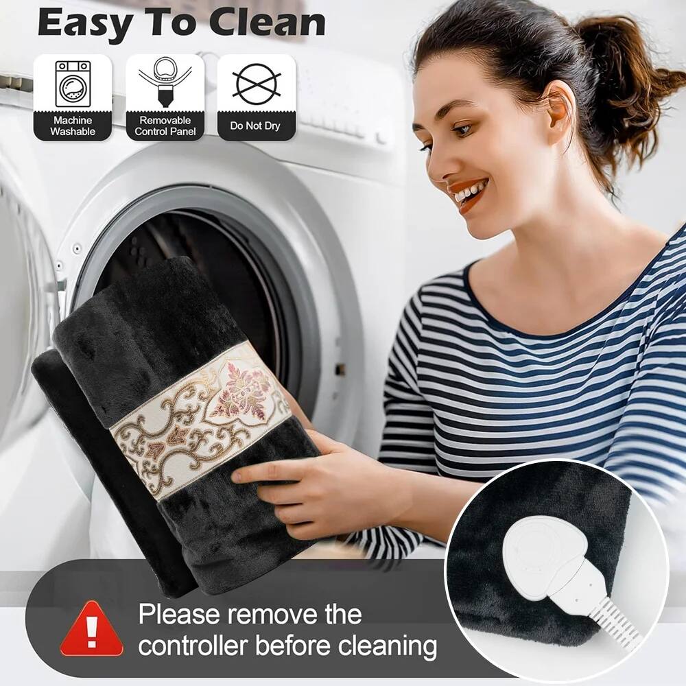 Easy To Clean

- Machine Washable
- Removable Control Panel
- Do Not Dry

Please remove the controller before cleaning
