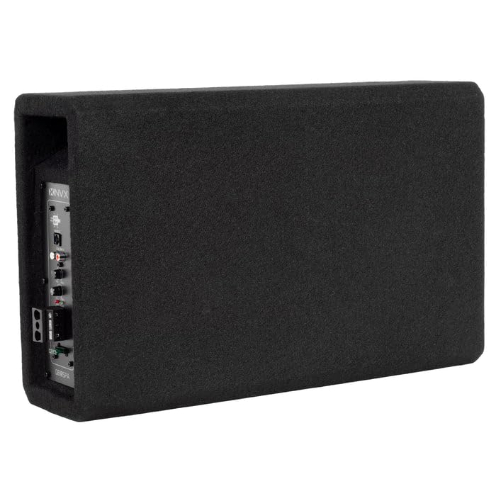 Alt View 2. NVX - QB10SPA 1200W MAX (350W RMS) Single 10" Amplified Ported Loaded Subwoofer Enclosure with Remote Bass Knob.