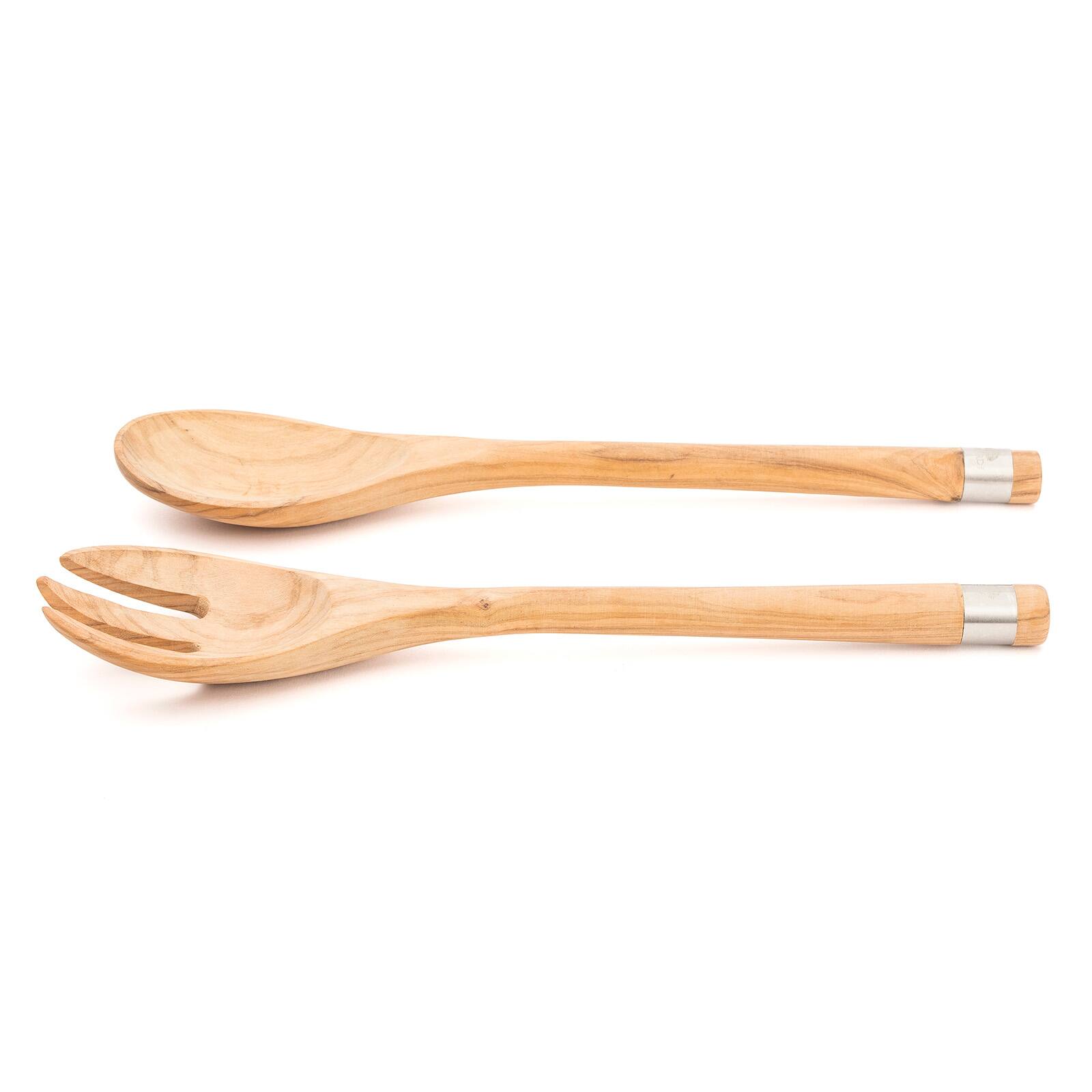 Alt View 1. Berard - France Olive Wood Handcrafted 2 Piece Salad Server Set - Brown.