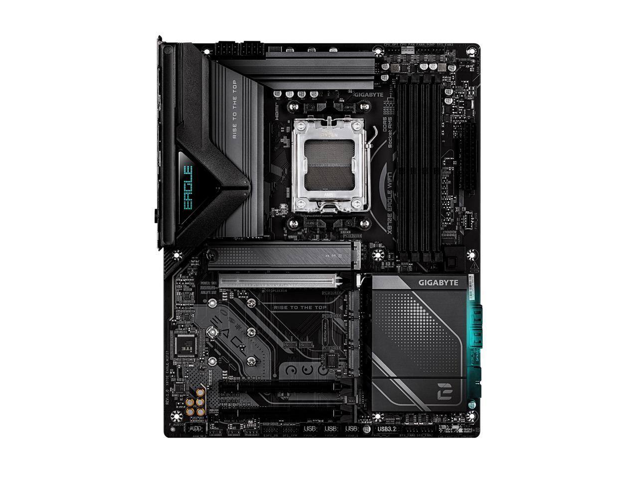 EAGLE  
RISE TO THE TOP  
435 HDMI  
615  
GIGABYTE CORSAIR Bocket WIFITI EAGLE ESRBX PCTROXE  
41, FRY  
CONNECTIONS  
GIGABYTE  
RISE TO THE TOP  
E  

AUDIO:  
USB  
USB: USB  
USB3.2