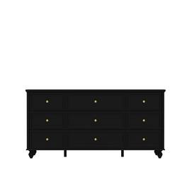 FUFU & GAGA - FUFU&GAGA 9 - Drawer Dresser: Stylish Storage with Solid Wood Legs - Black