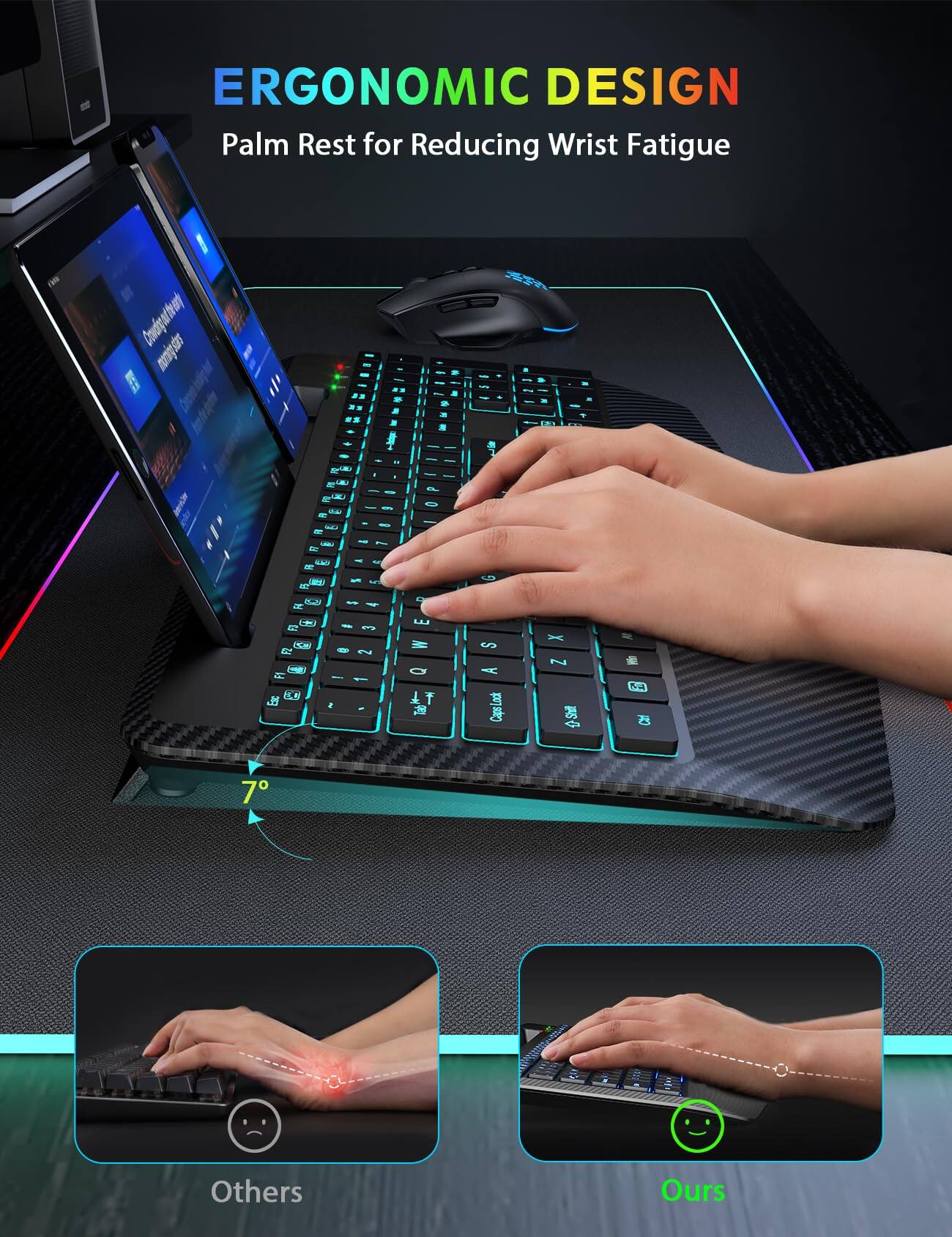 ERGONOMIC DESIGN  
Palm Rest for Reducing Wrist Fatigue

Others

Ours