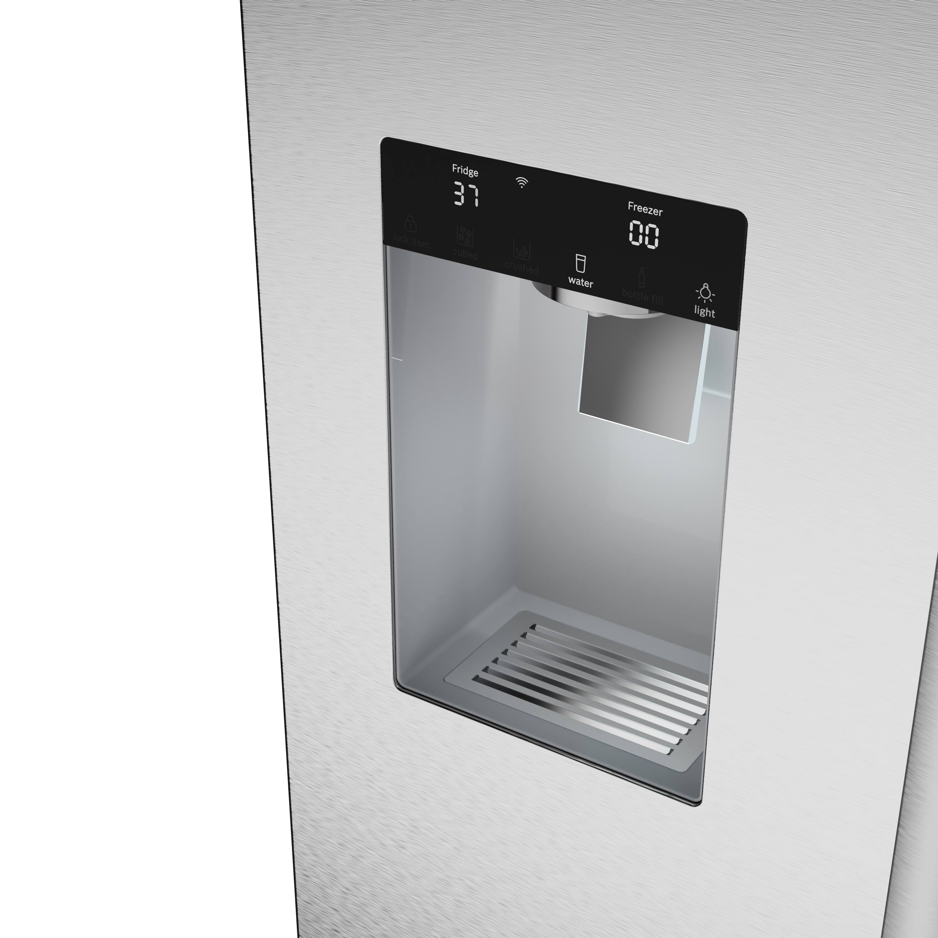 The text on the image reads: "Fridge 37 - d cd Creahed watter Freezer 00 bote da to light." This text is a combination of various phrases and words that do not form coherent sentences. To group and correct the text, it should be rephrased as follows:

"Fridge 37 degrees Celsius - Created water freezer with 00 botte da to light."

This rephrased text is more coherent and understandable, as it describes the temperature of the fridge and the purpose of the freezer.