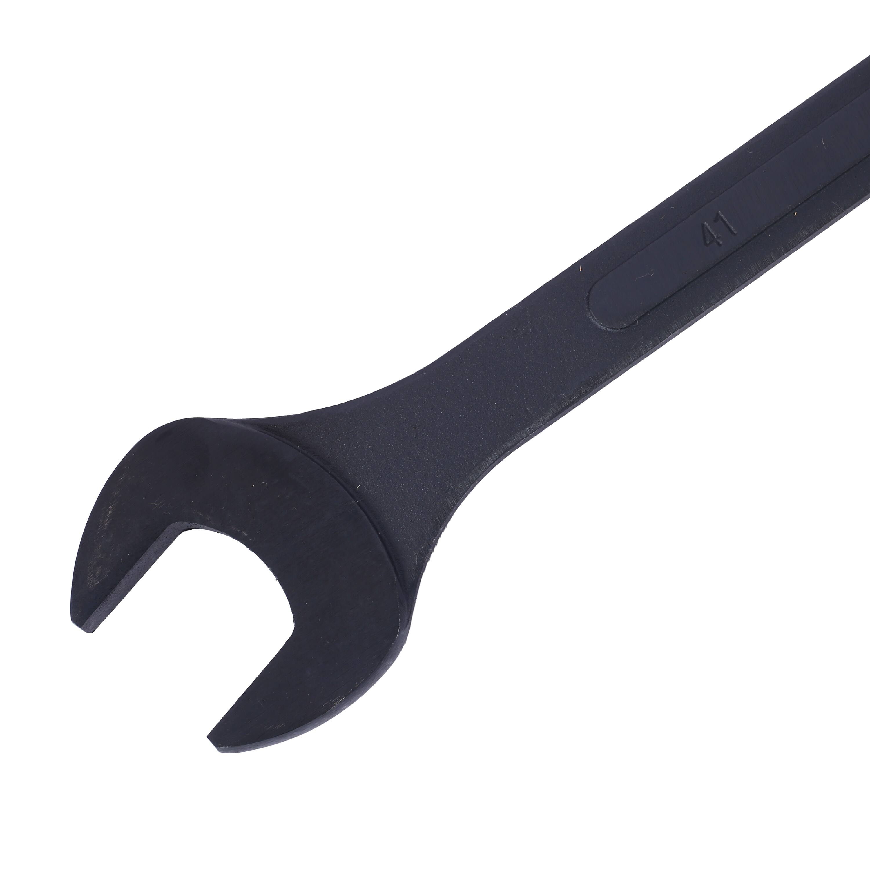 Left. LOVMOR - Metric Jumbo Combination Wrench Set 10 PC Extra Large Black Oxide Finish with Storage Pouch.
