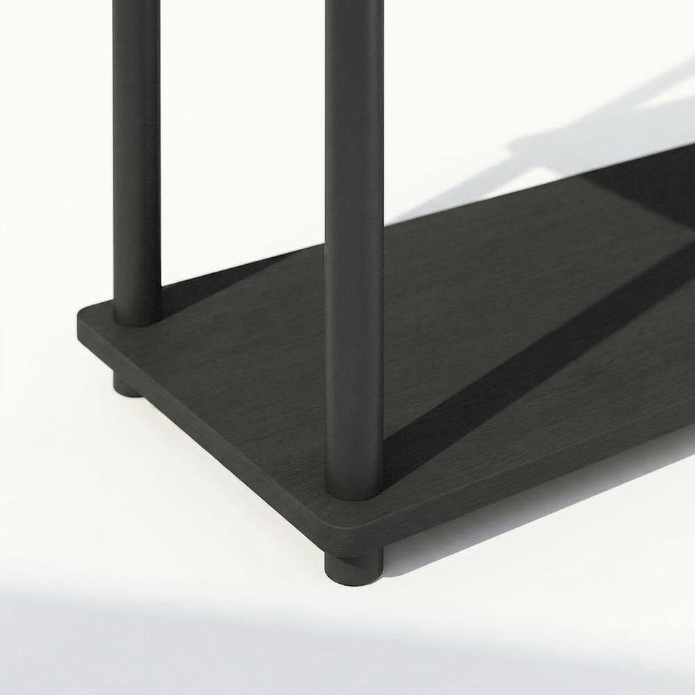 Alt View 2. FurniFact - Engineered Wood Bookcase in Finish with Sturdy Shelving - Americano/Black.