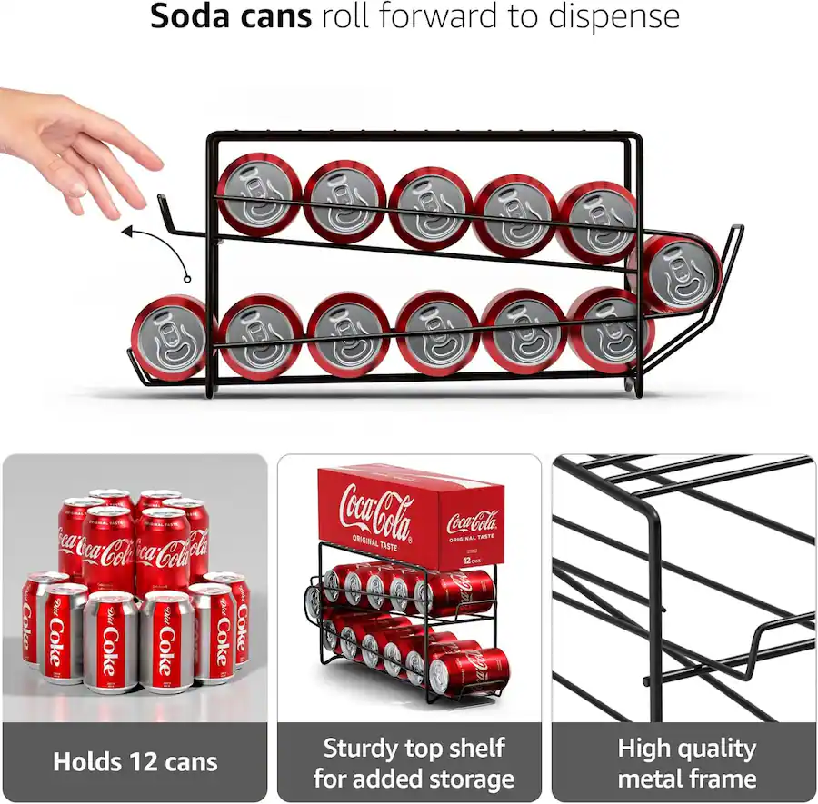 Soda Box Rack Sorbus Soda Can Rack Beverage Dispenser & Organizer for 12 Standard ...