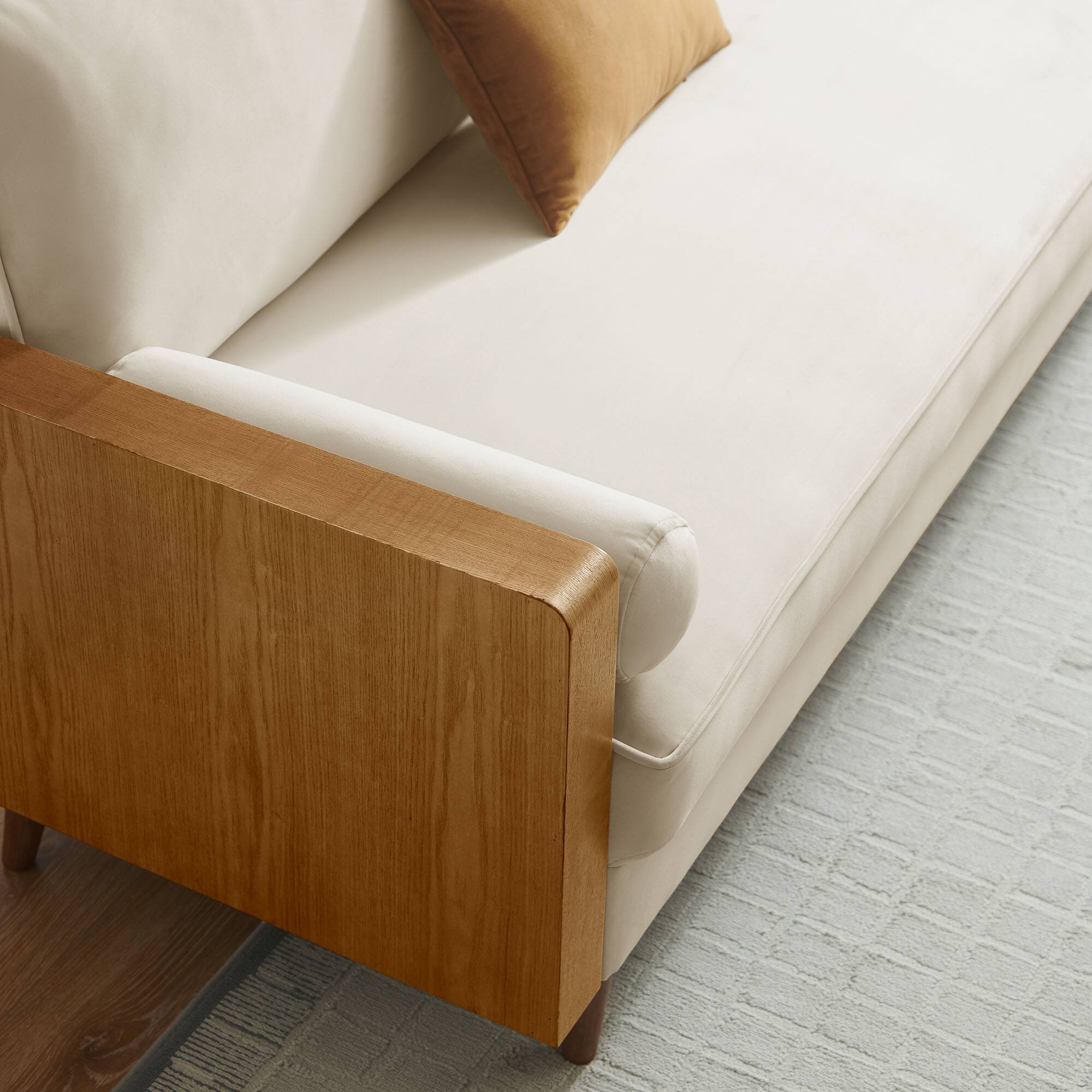 Alt View 5. Modway - Kellan Performance Velvet Sofa by Modway - Oatmeal.