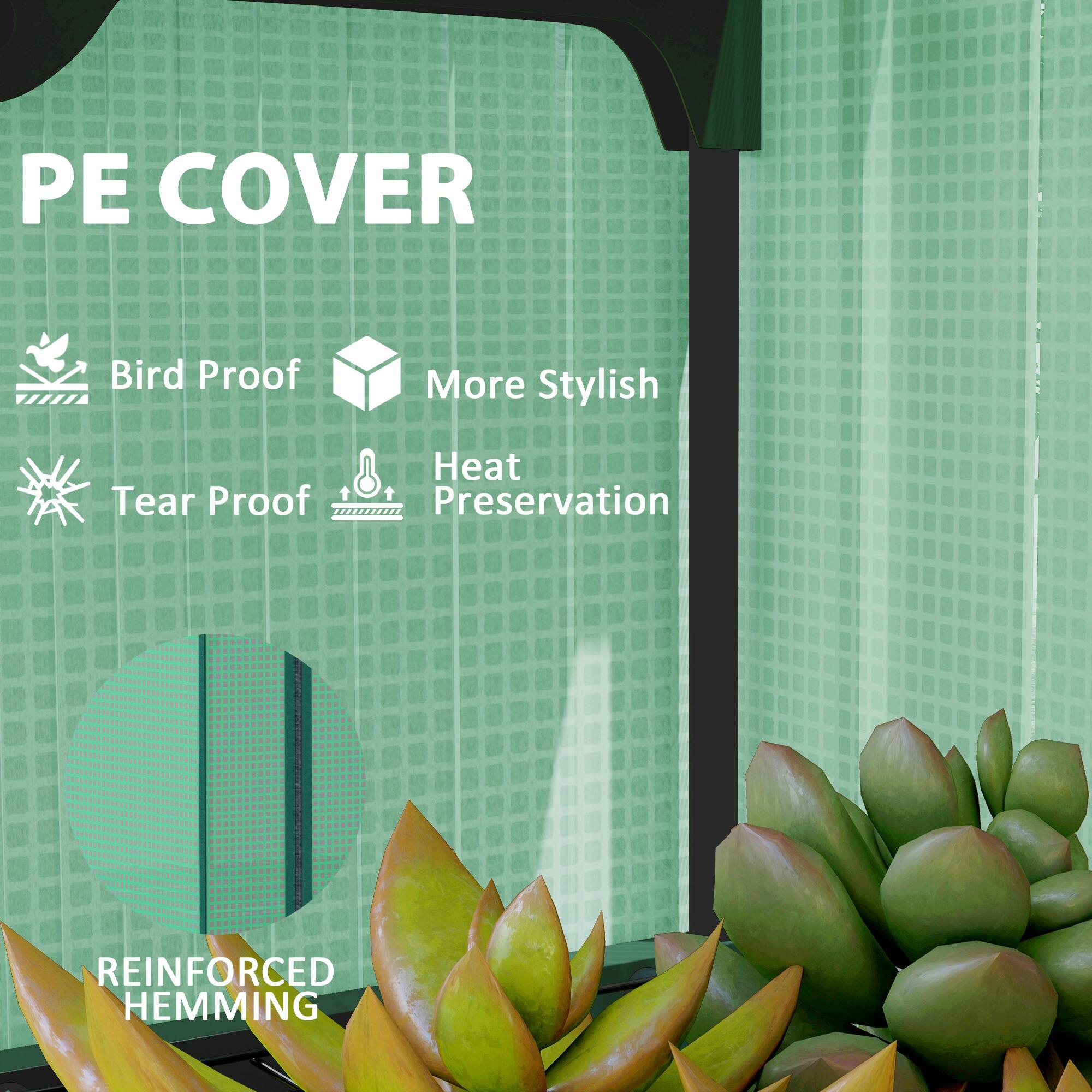 PE COVER, Bird Proof, More Stylish, Tear Proof, Heat Preservation, REINFORCED HEMMING