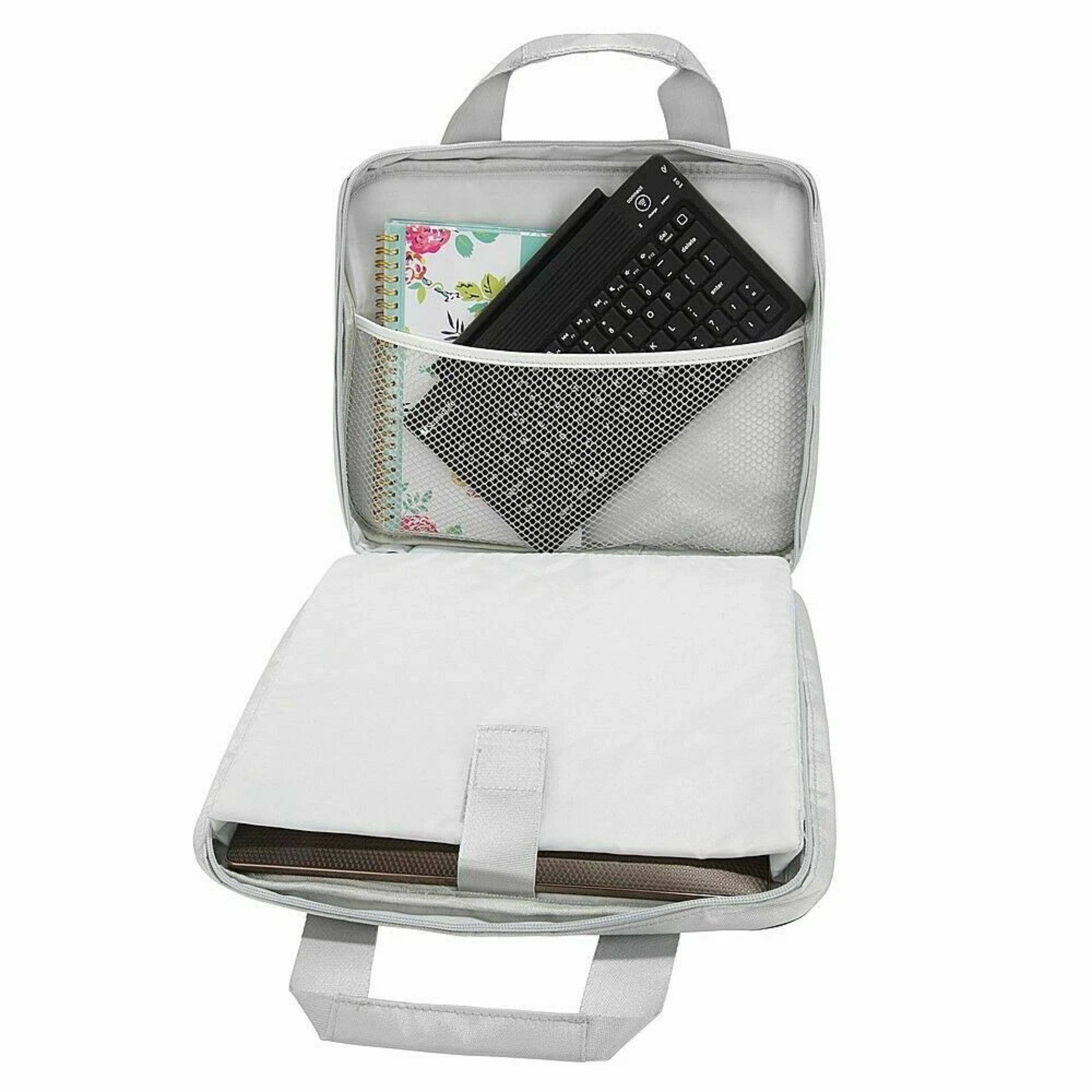 Left. Kitcheniva - Tablet Carry Case Shoulder Messenger Bag For 11" Samsung Galaxy Tab A9+ - Silver/Black.