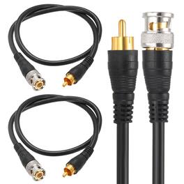 Unique Bargains - BNC Male to RCA Male Coaxial Cable 1.5FT 75-Ohm Camera Cable Cord for DVR CCTV Security System Monitor Video (2pcs) - Black