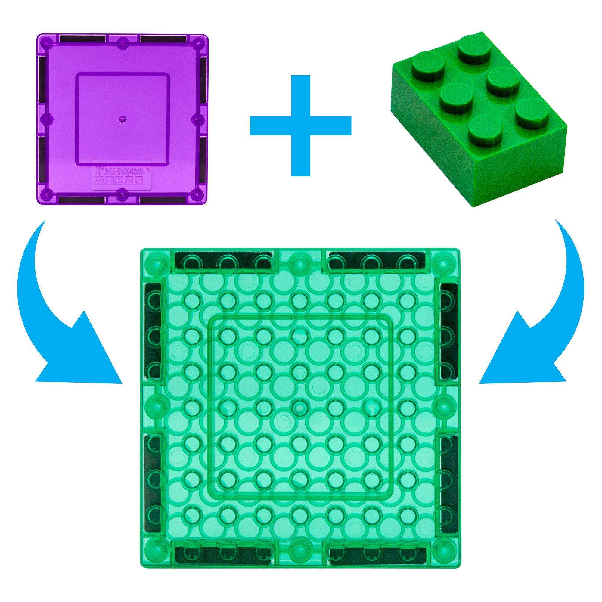 Alt View 3. PicassoTiles - PICASSO-TILES Magnetic Bricks for Kids, 1016PCS Magnet Tiles Construction STEM Building Blocks Educational Toy - Multicolor.