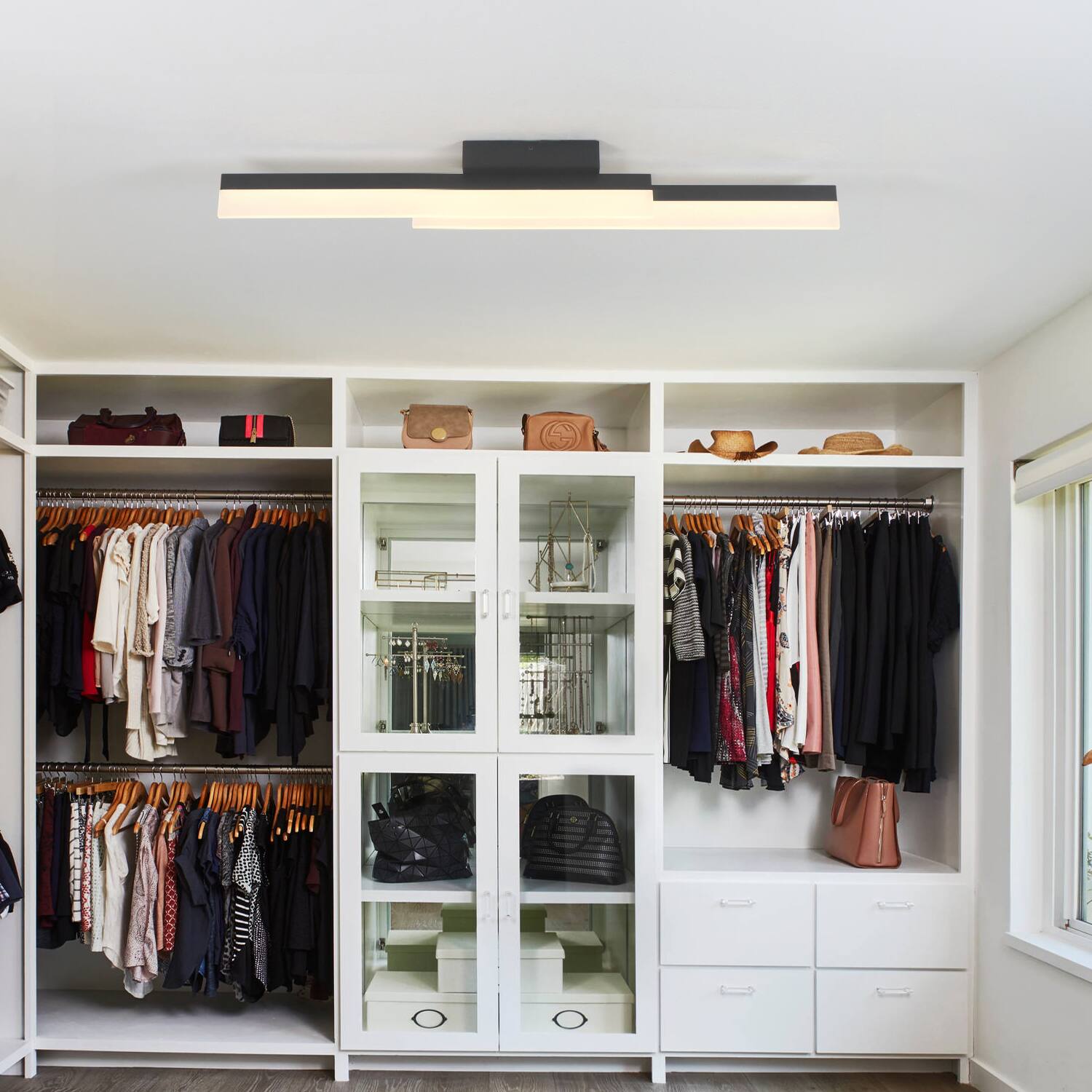 Angle. Umeiluce - Modern Hardwired LED Flush Mount Light Warm Light Switch Dimmable - Matte Black.