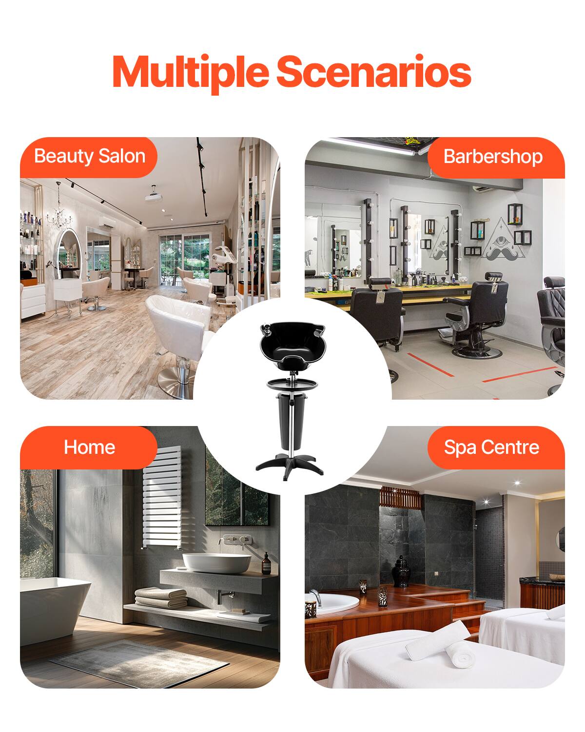 Multiple Scenarios

- Beauty Salon
- Barbershop
- Home
- Spa Centre