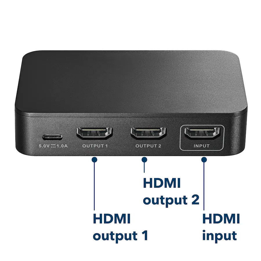 Insignia™ HDMI 2 Output Splitter with HDR Pass Through Black NS ...
