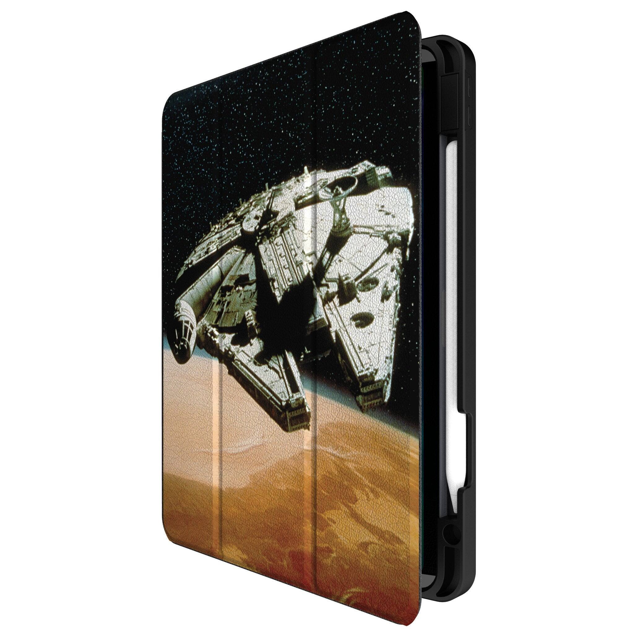 Angle. Keyscaper - Star Wars: A New Hope Portrait Tablet Case - Apple iPad Pro 12.9in (6th/5th Gen) - Millennium Falcon.