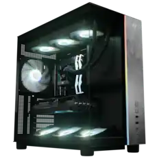 Front. Andromeda Insights - AI 50 Ultra V3 Gaming PC RTX 5080 16GB | Ryzen 7 9800X3D 4.7 GHz (5.2 GHz Turbo) | 32GB DDR5 6000MHz | 2TB Gen4 SSD - Black.