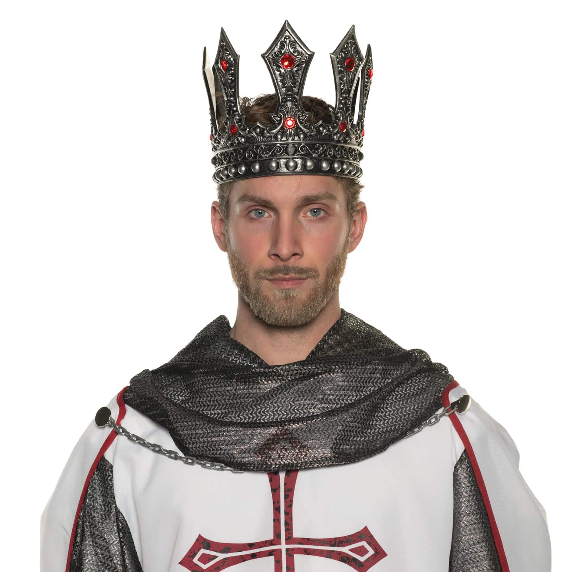 Underwraps - King's Pewter Adjustable Foam Crown Adult Costume Accessory - Multi-Colored