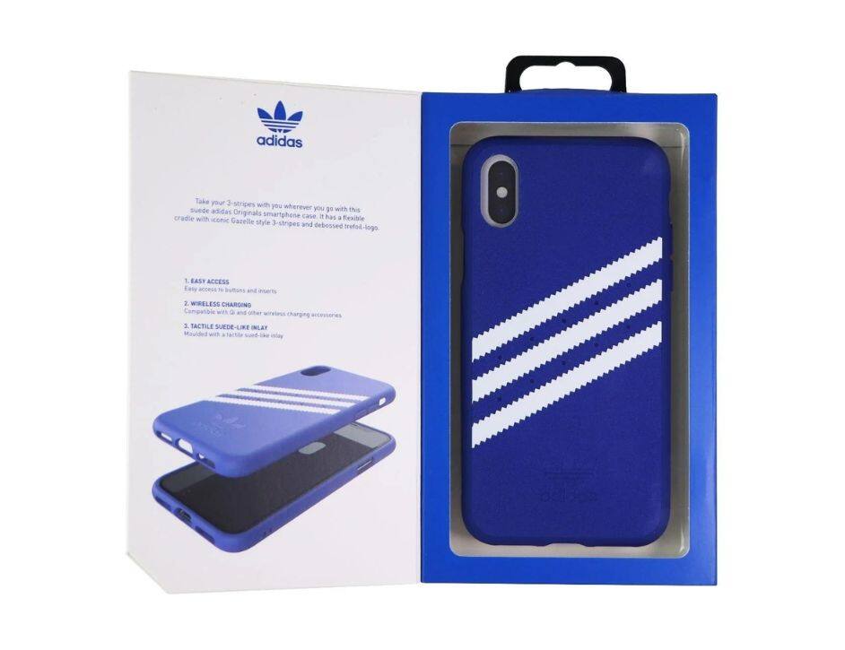 adidas

Take your 3 stripes with you wherever you go with this suede smartphone case. It has a flexible Gazelle style with iconic 3-stripes and debossed trefoil logo.

1. EASY ACCESS
Easy access to buttons and inserts.

2. WIRELESS CHARGING
Compatible with Q and other wireless charging accessories.

3. TACTILE SUEDE-LIKE INLAY
Moulded with a tactile suede-like inlay.