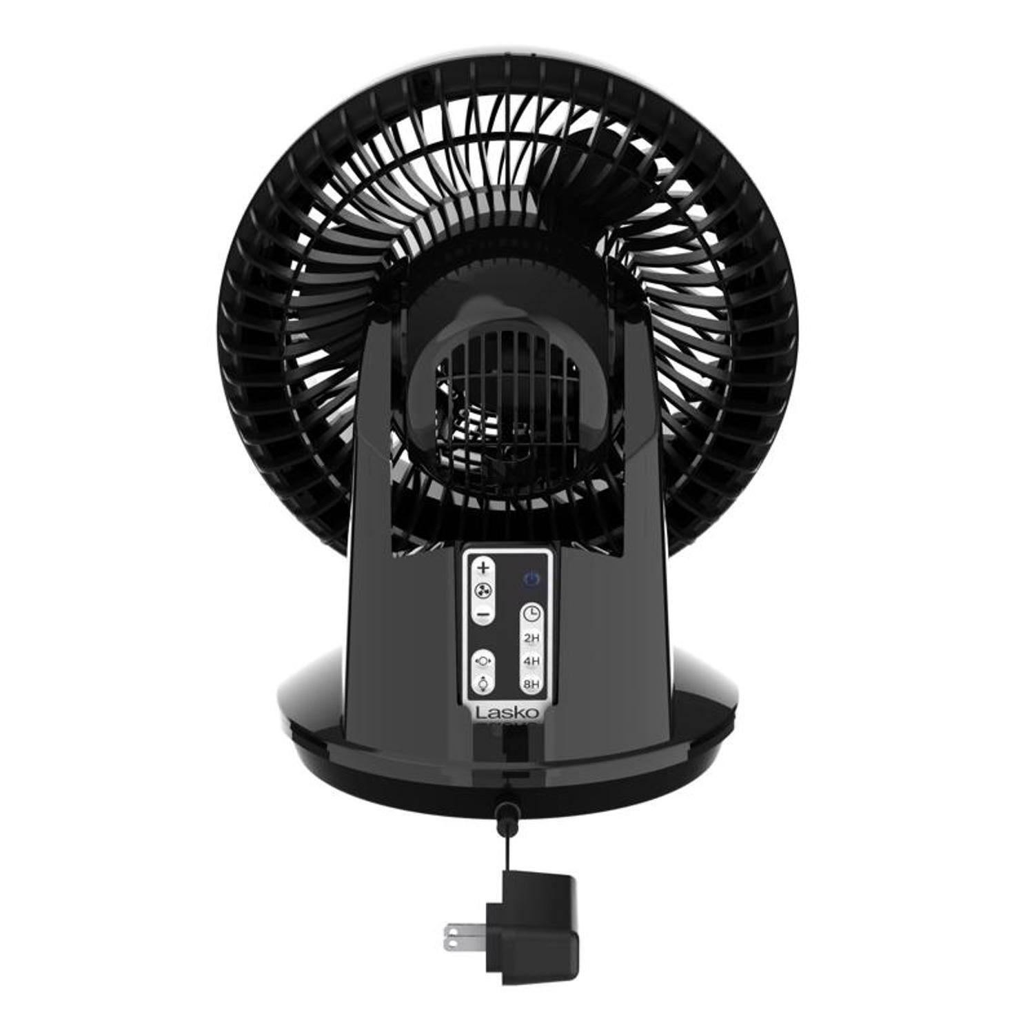 Left. Lasko - Lasko 12.25 in. H 3 speed Oscillating Air Circulator Fan Remote Control.