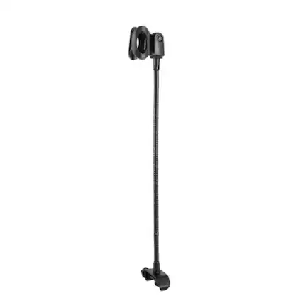 Front. Stock Preferred - Adjustable Gooseneck Microphone Stand with Desk Clamp - Black.