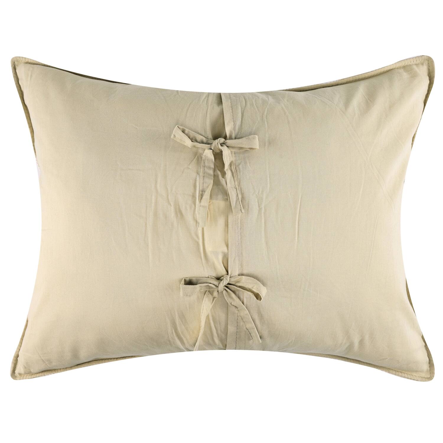 Left. Greenland Home Fashions - Greenland Home Fashions Harper Pillow 100% Polyester Sham Standard 20x26 Taupe - Taupe.