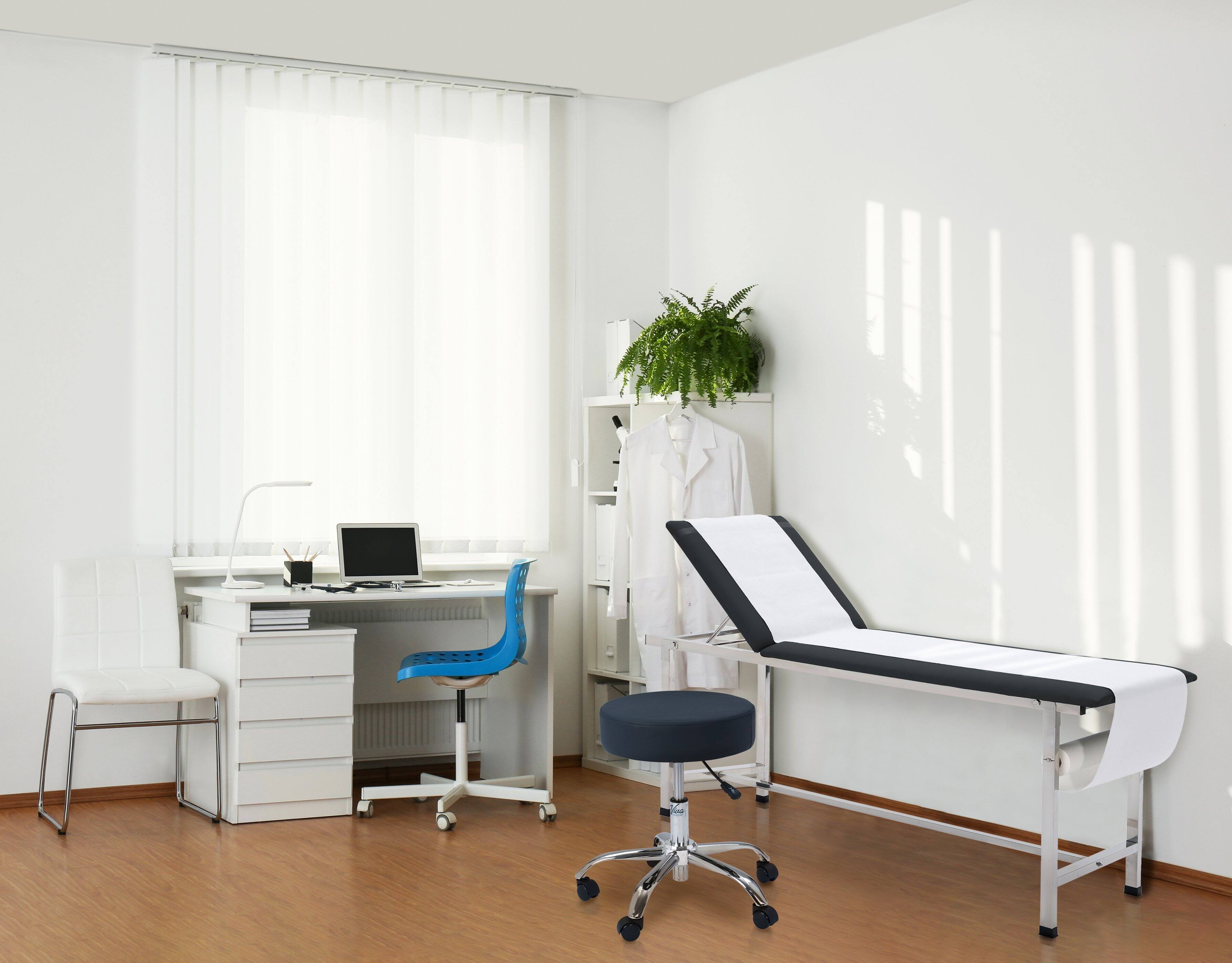 Alt View 9. Viva Comfort - Office Stool with Swivel Wheels, 250 lb Capacity, Pneumatic Height Adjustable - Black.