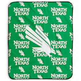Pegasus - North Texas Mean Green 50" x 60" Repeat Wordmark Fleece Blanket - Multicolor