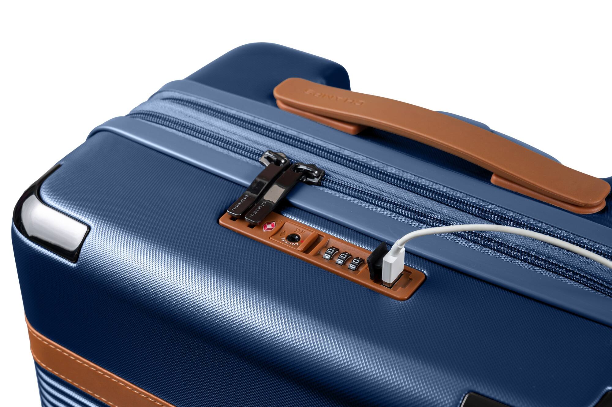 Back. Champs - Vintage III 3-Piece Hardside Luggage Set - Navy.