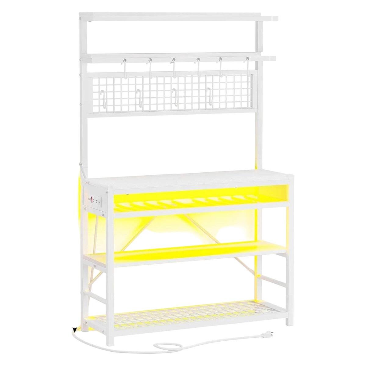 SlickBlue Modern Industrial Kitchen Baker's Rack with Multi Color LED ...