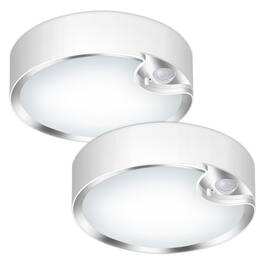 VEGA AUTOMOTIVE - Motion Sensor Ceiling Light Operated Indoor Lights For Closet Hallway Pantry Laundry Stairs Garage Bathroom - White-2 Pack