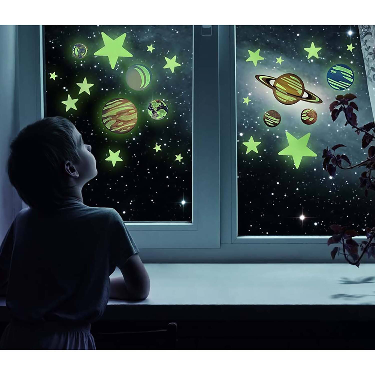 Alt View 2. 4M - 4M: Glow Planets & Nova Stars - 20 Glow-in-Dark Stick-Ons, Wall & Ceiling Decor.