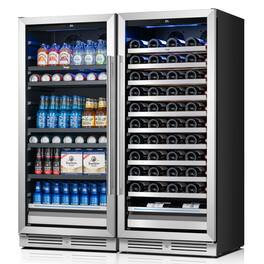 Yeego - 238 Cans +90 Bottle Wine and Beverage Refrigerator,With Energy Star Certified for Home,Bar - Silver