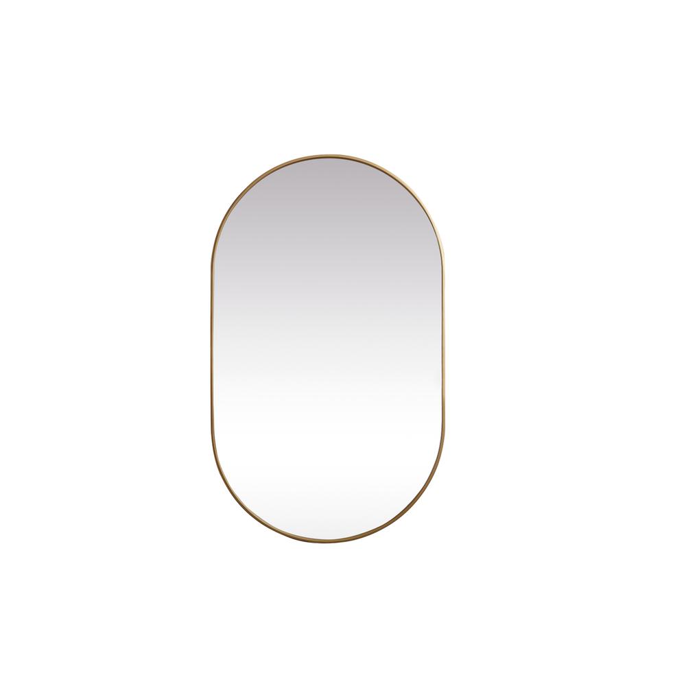 Alt View 7. Elegant Decor - Metal Frame Oval Mirror 36x60 Inch in Brass - Brass.