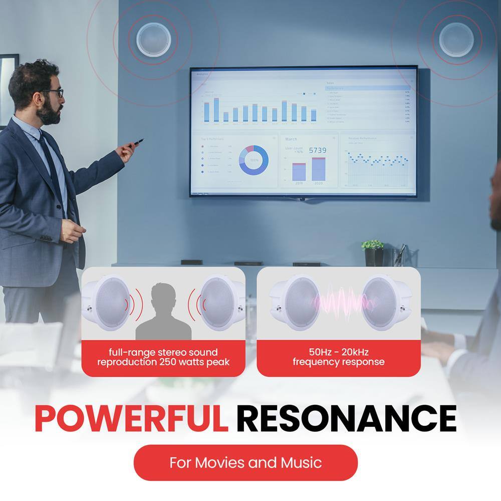 March DRTSEHTRE 5739  
full-range stereo sound reproduction 250 watts peak  
50Hz-20kHz frequency response  
POWERFUL RESONANCE  
For Movies and Music