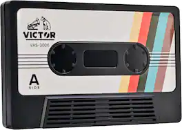 Victor - Retro Cassette Bluetooth Speaker with TWS Pairing, FM Radio, and Aux Input, 2-Pack
